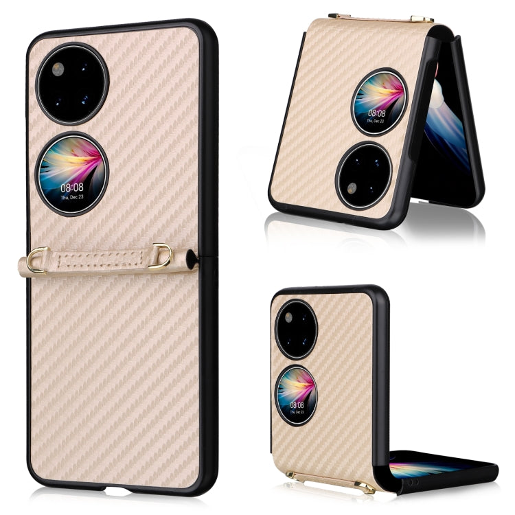 Custodia per telefono PU + TPU in fibra di carbonio, For Huawei P50 Pocket