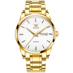 Orologio al quarzo con cinturino in acciaio luminoso impermeabile da uomo OLEVS 6898, Black Blue Steel, Gold Black, Gold Blue, Gold White, Black Steel