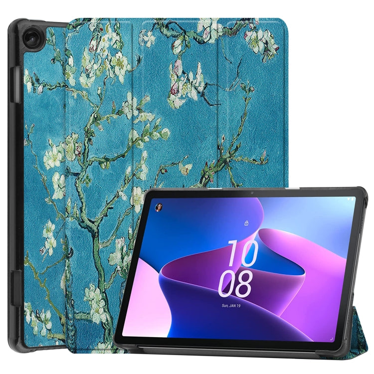 Custodia per tablet in pelle intelligente con supporto a 3 pieghe dipinto da Custer, For Amazon Kindle Fire 7 2022, For Lenovo Tab M10 3rd Gen