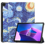 Custodia per tablet in pelle intelligente con supporto a 3 pieghe dipinto da Custer, For Amazon Kindle Fire 7 2022, For Lenovo Tab M10 3rd Gen
