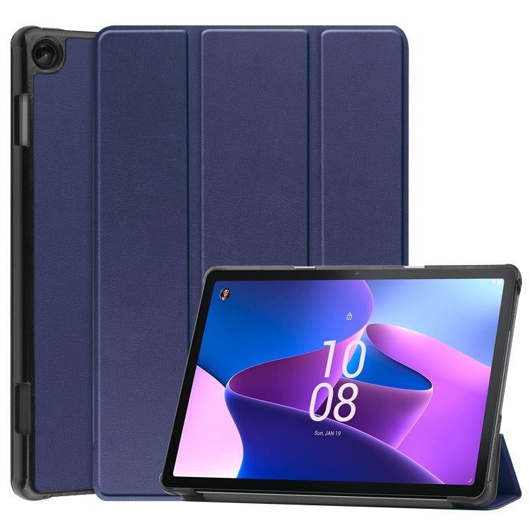 Custodia per tablet in pelle intelligente con supporto a 3 pieghe Custer Pure Color, For Amazon Kindle Fire 7 2022, For Lenovo Tab M10 3rd Gen / TB328FU