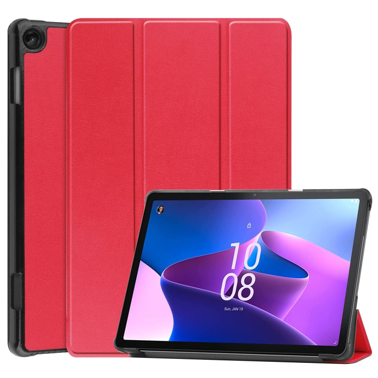 Custodia per tablet in pelle intelligente con supporto a 3 pieghe Custer Pure Color, For Amazon Kindle Fire 7 2022, For Lenovo Tab M10 3rd Gen / TB328FU