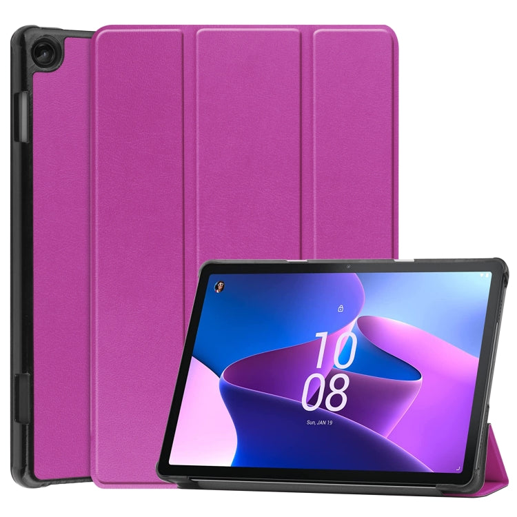 Custodia per tablet in pelle intelligente con supporto a 3 pieghe Custer Pure Color, For Amazon Kindle Fire 7 2022, For Lenovo Tab M10 3rd Gen / TB328FU