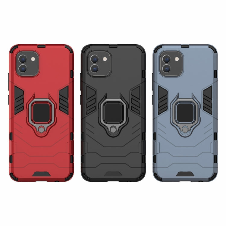 Custodia protettiva antiurto per PC + TPU con supporto per anello magnetico, For Samsung Galaxy A03 EU Version