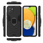 Custodia protettiva antiurto per PC + TPU con supporto per anello magnetico, For Samsung Galaxy A03 EU Version