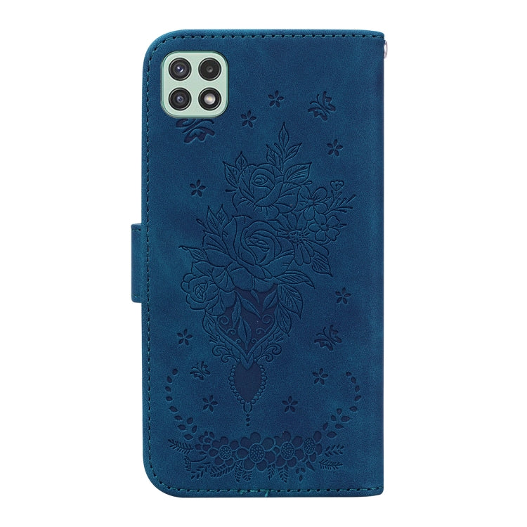 Custodia per telefono in pelle goffrata farfalla rosa, For Samsung Galaxy A22 5G, For Samsung Galaxy A03 166mm, For Samsung Galaxy A03 Core, For Samsung Galaxy A10 / M10