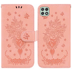 Custodia per telefono in pelle goffrata farfalla rosa, For Samsung Galaxy A22 5G, For Samsung Galaxy A03 166mm, For Samsung Galaxy A03 Core, For Samsung Galaxy A10 / M10