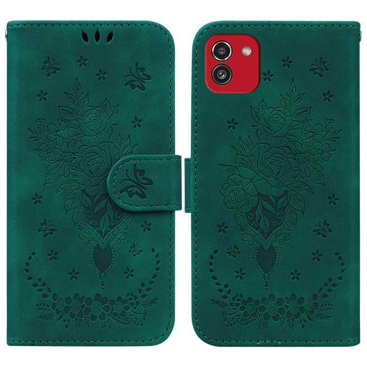 Custodia per telefono in pelle goffrata farfalla rosa, For Samsung Galaxy A22 5G, For Samsung Galaxy A03 166mm, For Samsung Galaxy A03 Core, For Samsung Galaxy A10 / M10