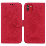 Custodia per telefono in pelle goffrata farfalla rosa, For Samsung Galaxy A22 5G, For Samsung Galaxy A03 166mm, For Samsung Galaxy A03 Core, For Samsung Galaxy A10 / M10