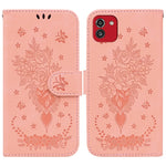 Custodia per telefono in pelle goffrata farfalla rosa, For Samsung Galaxy A22 5G, For Samsung Galaxy A03 166mm, For Samsung Galaxy A03 Core, For Samsung Galaxy A10 / M10