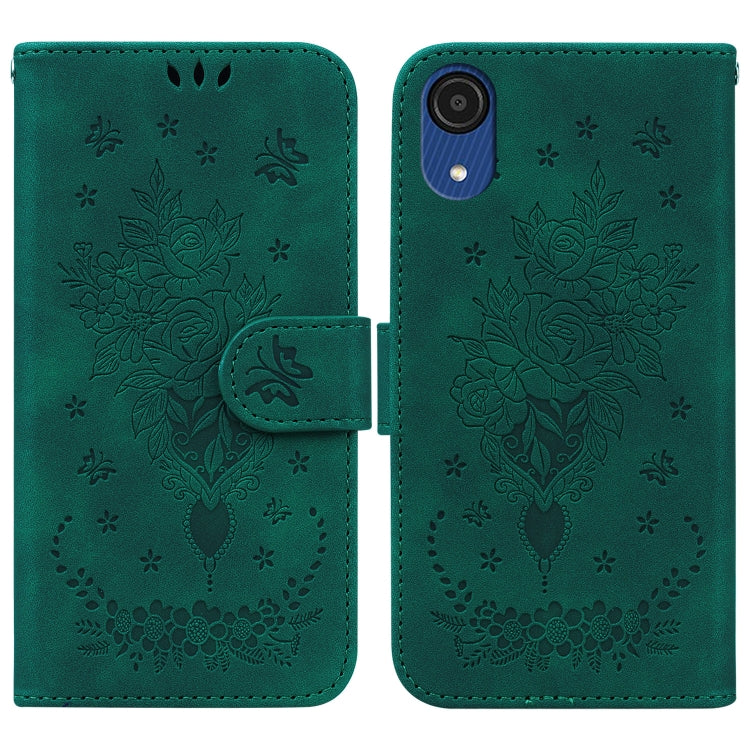 Custodia per telefono in pelle goffrata farfalla rosa, For Samsung Galaxy A22 5G, For Samsung Galaxy A03 166mm, For Samsung Galaxy A03 Core, For Samsung Galaxy A10 / M10