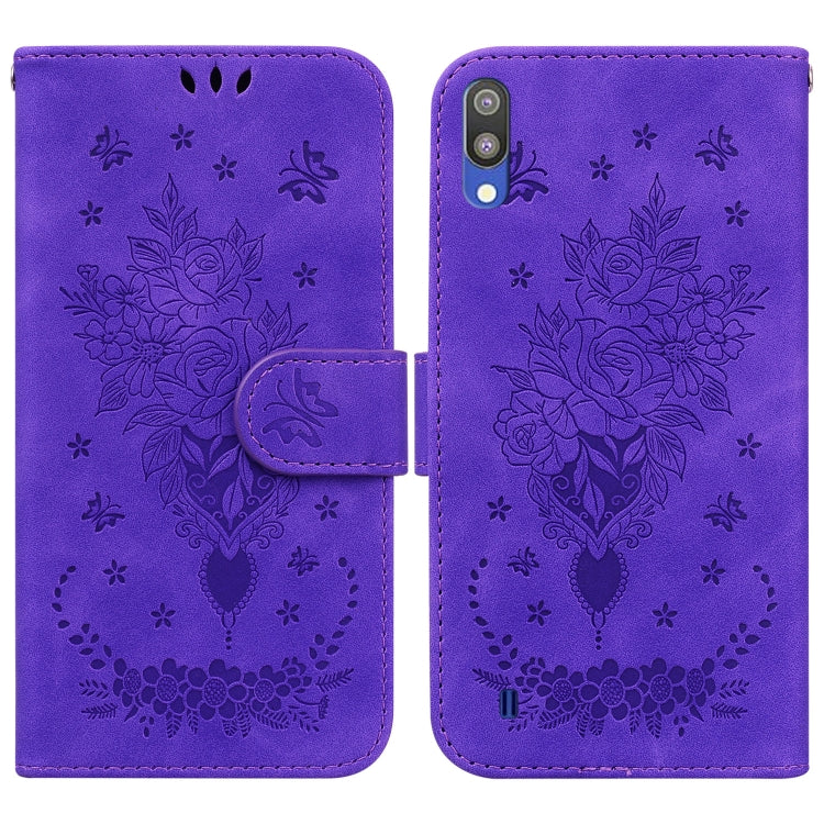 Custodia per telefono in pelle goffrata farfalla rosa, For Samsung Galaxy A22 5G, For Samsung Galaxy A03 166mm, For Samsung Galaxy A03 Core, For Samsung Galaxy A10 / M10