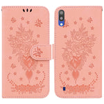 Custodia per telefono in pelle goffrata farfalla rosa, For Samsung Galaxy A22 5G, For Samsung Galaxy A03 166mm, For Samsung Galaxy A03 Core, For Samsung Galaxy A10 / M10