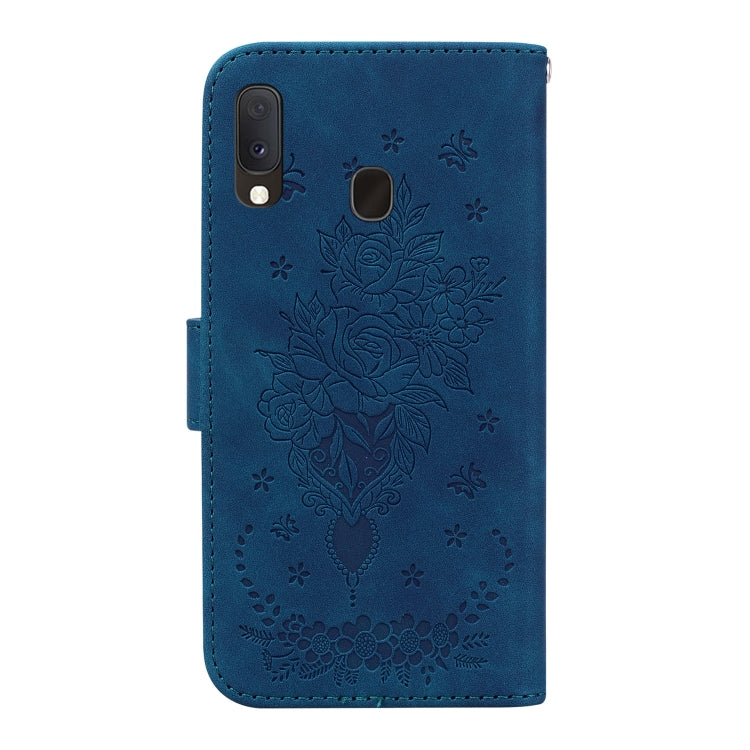 Custodia per telefono in pelle goffrata farfalla rosa, For Samsung Galaxy A10e / A20e, For Samsung Galaxy A13 4G, For Samsung Galaxy A20 / A30, For Samsung Galaxy A33 5G
