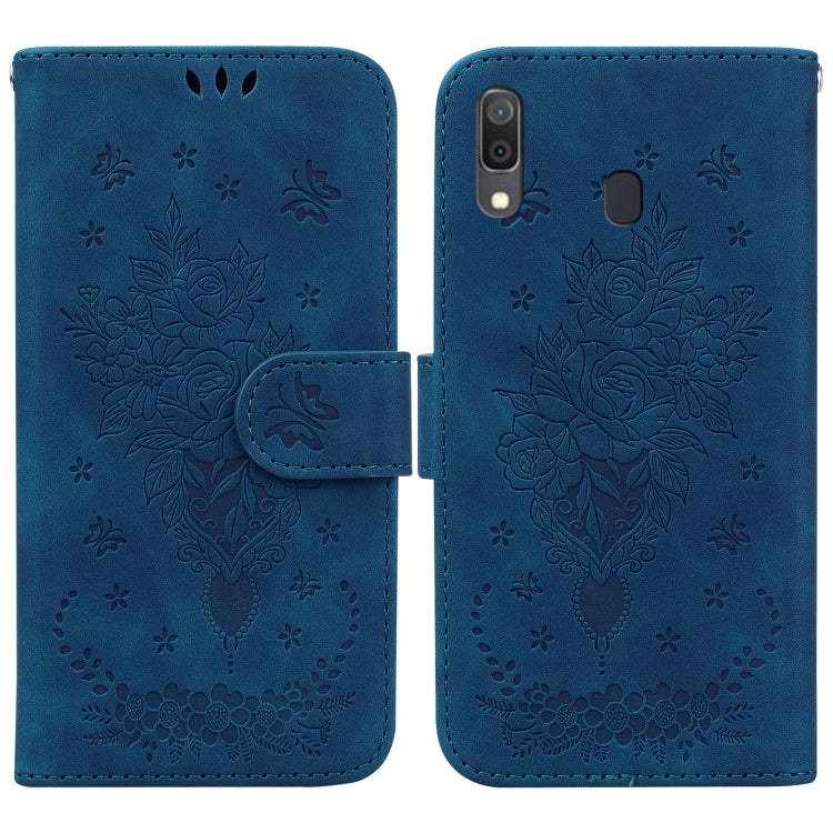 Custodia per telefono in pelle goffrata farfalla rosa, For Samsung Galaxy A10e / A20e, For Samsung Galaxy A13 4G, For Samsung Galaxy A20 / A30, For Samsung Galaxy A33 5G