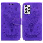 Custodia per telefono in pelle goffrata farfalla rosa, For Samsung Galaxy A10e / A20e, For Samsung Galaxy A13 4G, For Samsung Galaxy A20 / A30, For Samsung Galaxy A33 5G