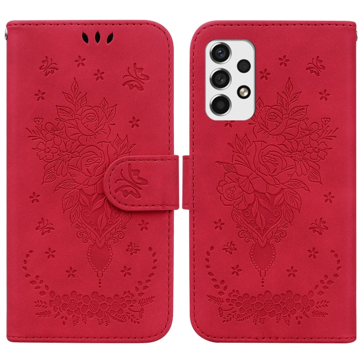 Custodia per telefono in pelle goffrata farfalla rosa, For Samsung Galaxy A10e / A20e, For Samsung Galaxy A13 4G, For Samsung Galaxy A20 / A30, For Samsung Galaxy A33 5G