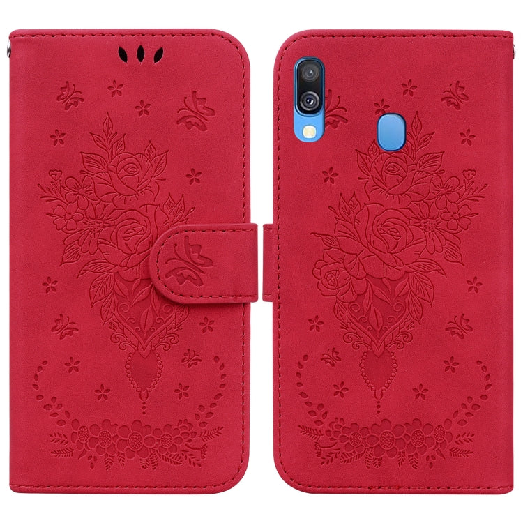 Custodia per telefono in pelle goffrata farfalla rosa, For Samsung Galaxy A40, For Samsung Galaxy A50 / A30s / A50s, For Samsung Galaxy A53 5G, For Samsung Galaxy A70 / A70s