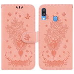 Custodia per telefono in pelle goffrata farfalla rosa, For Samsung Galaxy A40, For Samsung Galaxy A50 / A30s / A50s, For Samsung Galaxy A53 5G, For Samsung Galaxy A70 / A70s