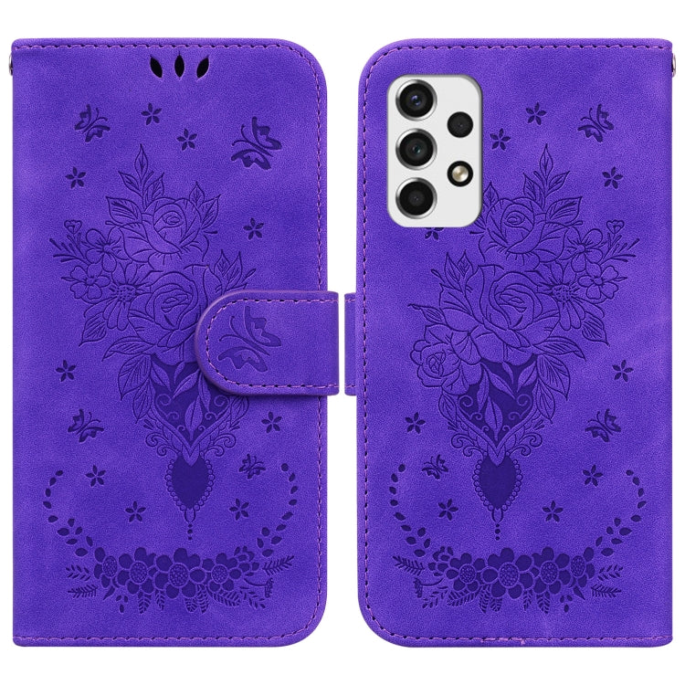 Custodia per telefono in pelle goffrata farfalla rosa, For Samsung Galaxy A40, For Samsung Galaxy A50 / A30s / A50s, For Samsung Galaxy A53 5G, For Samsung Galaxy A70 / A70s