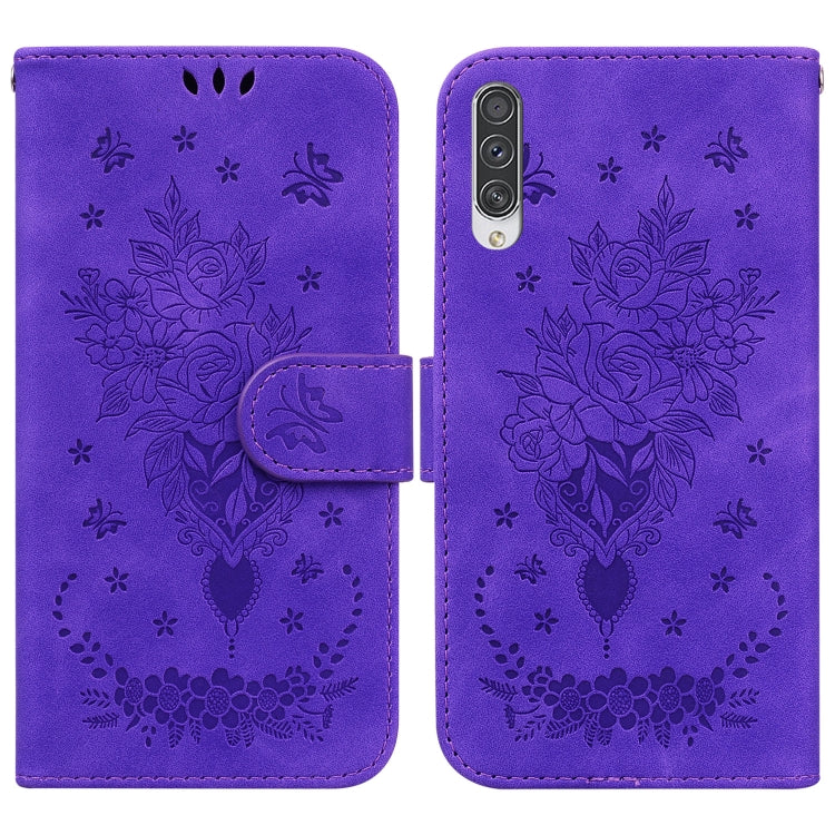 Custodia per telefono in pelle goffrata farfalla rosa, For Samsung Galaxy A40, For Samsung Galaxy A50 / A30s / A50s, For Samsung Galaxy A53 5G, For Samsung Galaxy A70 / A70s