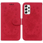 Custodia per telefono in pelle goffrata farfalla rosa, For Samsung Galaxy A73 5G, For Samsung Galaxy A11 / M11 EU Version, For Samsung Galaxy A41, For Samsung Galaxy A02s US Version