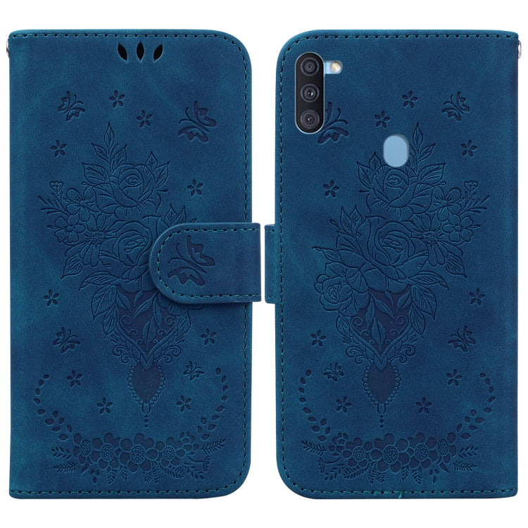 Custodia per telefono in pelle goffrata farfalla rosa, For Samsung Galaxy A73 5G, For Samsung Galaxy A11 / M11 EU Version, For Samsung Galaxy A41, For Samsung Galaxy A02s US Version