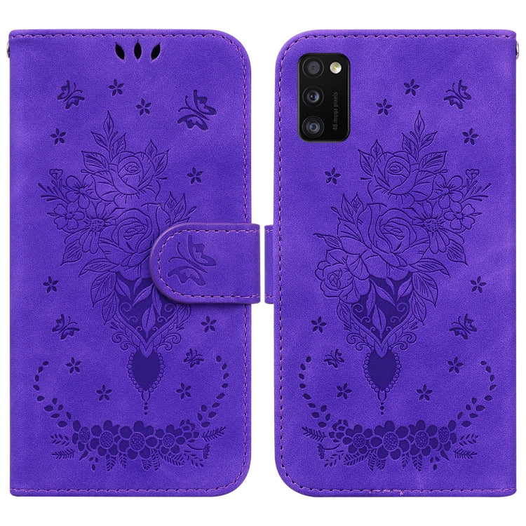 Custodia per telefono in pelle goffrata farfalla rosa, For Samsung Galaxy A73 5G, For Samsung Galaxy A11 / M11 EU Version, For Samsung Galaxy A41, For Samsung Galaxy A02s US Version