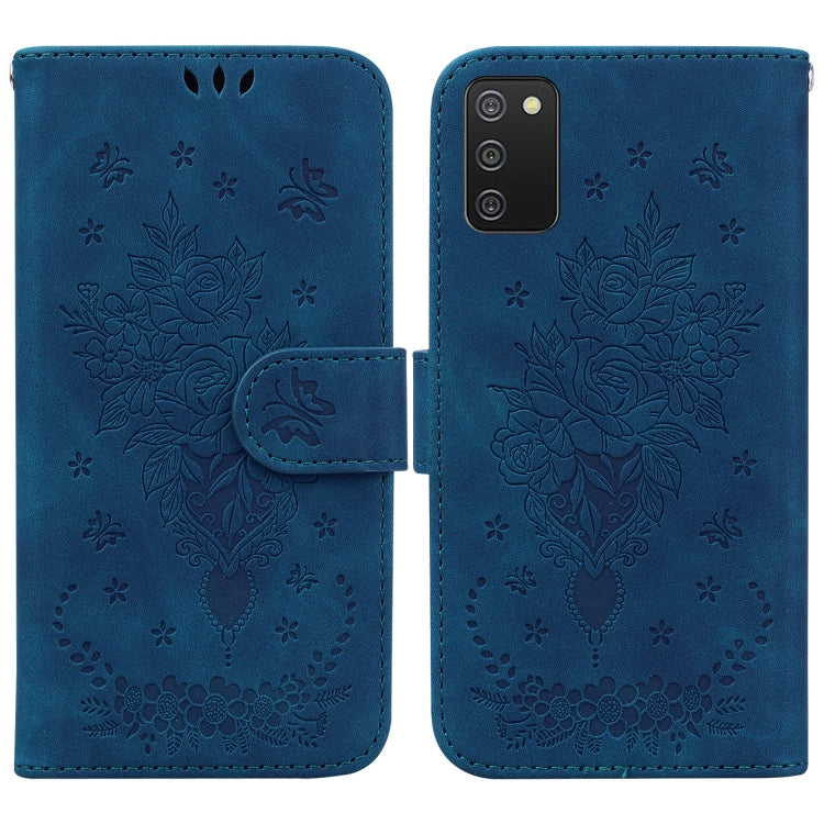 Custodia per telefono in pelle goffrata farfalla rosa, For Samsung Galaxy A02s EU Version, For Samsung Galaxy A03s US Version, For Samsung Galaxy A03s EU Version, For Samsung Galaxy A13 5G