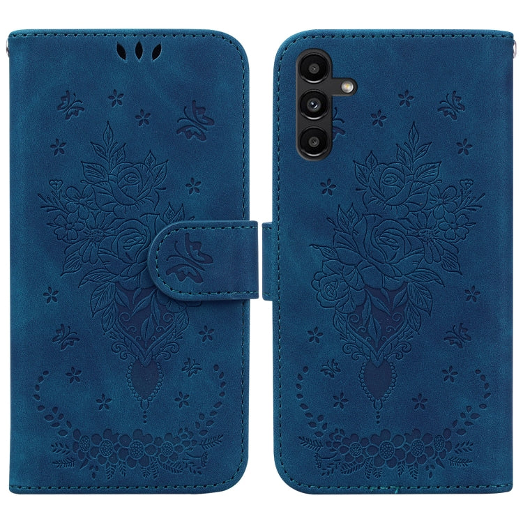 Custodia per telefono in pelle goffrata farfalla rosa, For Samsung Galaxy A02s EU Version, For Samsung Galaxy A03s US Version, For Samsung Galaxy A03s EU Version, For Samsung Galaxy A13 5G