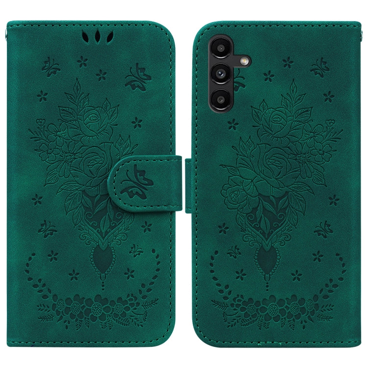 Custodia per telefono in pelle goffrata farfalla rosa, For Samsung Galaxy A02s EU Version, For Samsung Galaxy A03s US Version, For Samsung Galaxy A03s EU Version, For Samsung Galaxy A13 5G
