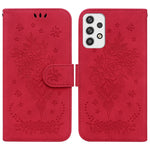 Custodia per telefono in pelle goffrata farfalla rosa, For Samsung Galaxy A23, For Samsung Galaxy A51 5G, For Samsung Galaxy A52 5G / 4G, For Samsung Galaxy A71