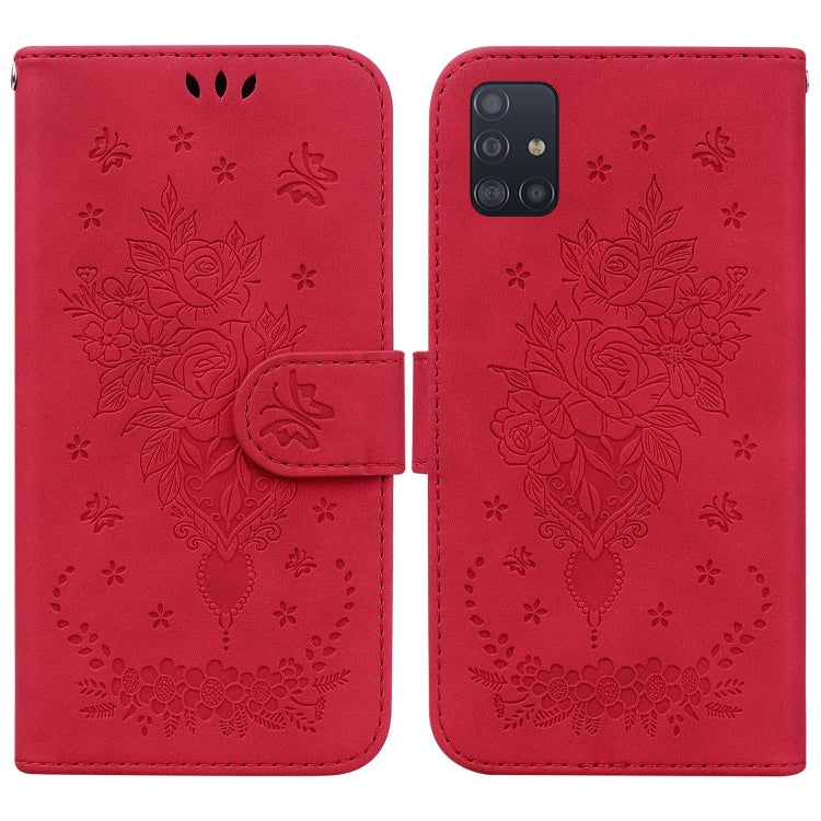 Custodia per telefono in pelle goffrata farfalla rosa, For Samsung Galaxy A23, For Samsung Galaxy A51 5G, For Samsung Galaxy A52 5G / 4G, For Samsung Galaxy A71