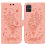 Custodia per telefono in pelle goffrata farfalla rosa, For Samsung Galaxy A23, For Samsung Galaxy A51 5G, For Samsung Galaxy A52 5G / 4G, For Samsung Galaxy A71