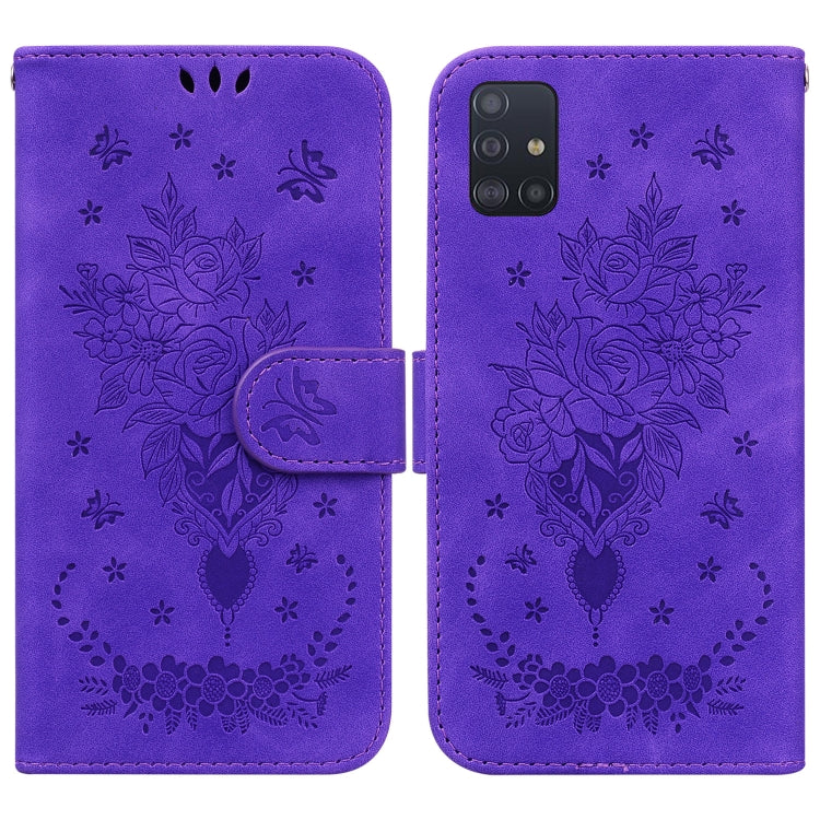 Custodia per telefono in pelle goffrata farfalla rosa, For Samsung Galaxy A71 5G, For Samsung Galaxy A72 5G / 4G, For Samsung Galaxy A02 / M02 4G Indian, For Samsung Galaxy A12 5G