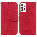 Custodia per telefono in pelle goffrata farfalla rosa, For Samsung Galaxy A71 5G, For Samsung Galaxy A72 5G / 4G, For Samsung Galaxy A02 / M02 4G Indian, For Samsung Galaxy A12 5G