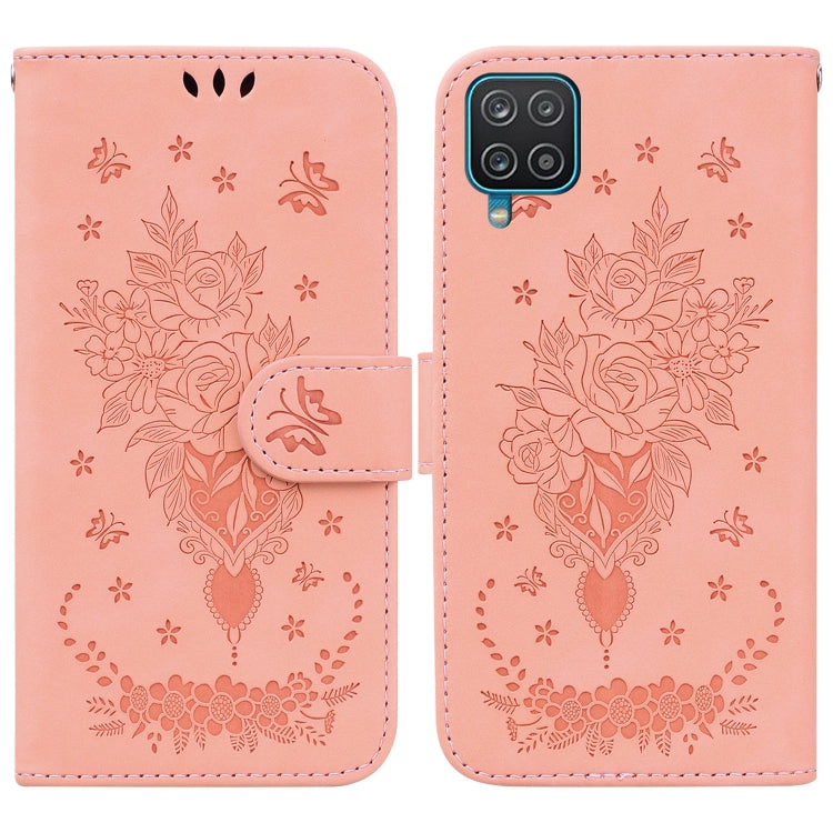 Custodia per telefono in pelle goffrata farfalla rosa, For Samsung Galaxy A71 5G, For Samsung Galaxy A72 5G / 4G, For Samsung Galaxy A02 / M02 4G Indian, For Samsung Galaxy A12 5G
