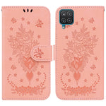 Custodia per telefono in pelle goffrata farfalla rosa, For Samsung Galaxy A21s, For Samsung Galaxy A22 4G, For Samsung Galaxy A31, For Samsung Galaxy A32 4G