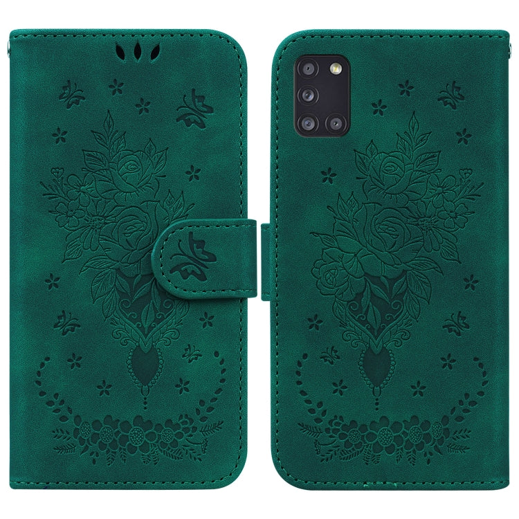 Custodia per telefono in pelle goffrata farfalla rosa, For Samsung Galaxy A21s, For Samsung Galaxy A22 4G, For Samsung Galaxy A31, For Samsung Galaxy A32 4G