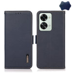 KHAZNEH Custodia per cellulare in vera pelle RFID con texture Litchi, For OnePlus Nord 2T 5G
