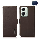 KHAZNEH Custodia per cellulare in vera pelle RFID con texture Litchi, For OnePlus Nord 2T 5G