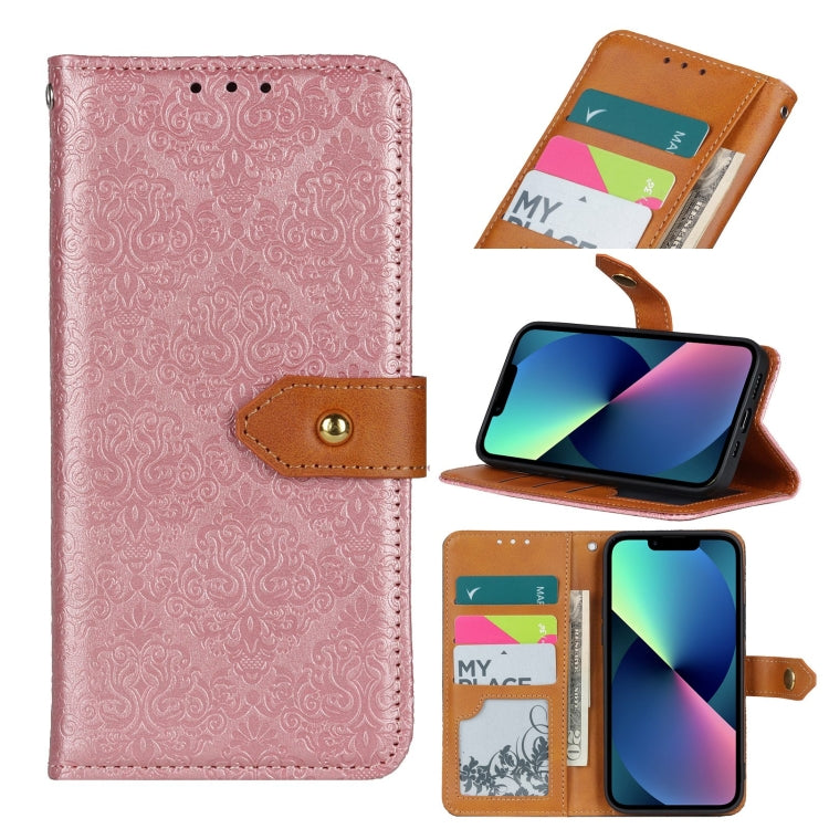 Custodia portafoglio in pelle PU con rilievo floreale per iPhone