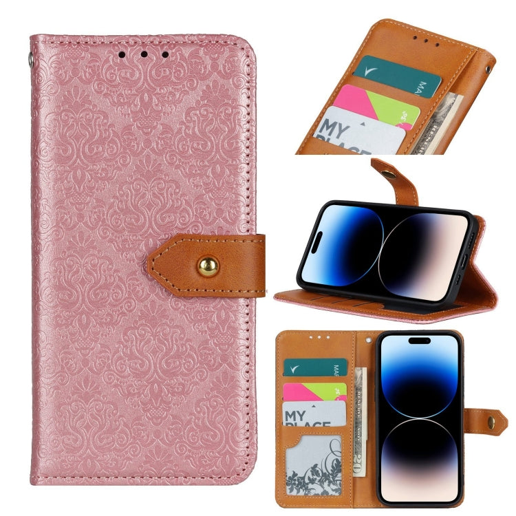 Custodia portafoglio in pelle PU con rilievo floreale per iPhone