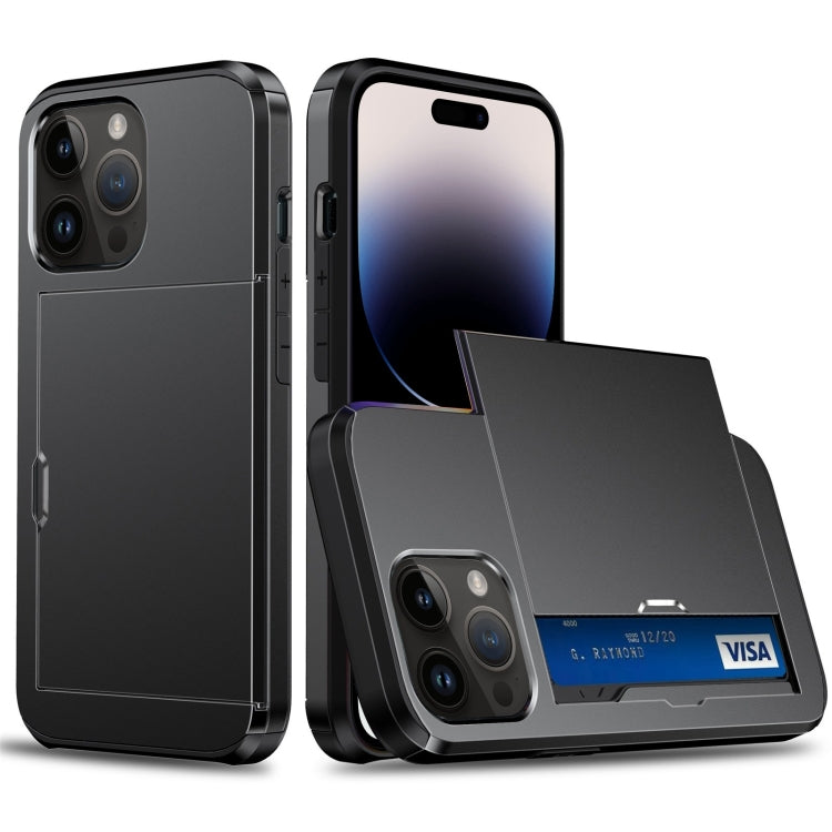 Custodia protettiva antiurto per telefono con slot per schede scorrevoli, For iPhone 14 Pro, For iPhone 14 Pro Max