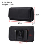 Custodia per cellulare con slot per schede in tessuto Oxford a doppia griglia, For 6.7-6.9 inch Smartphones