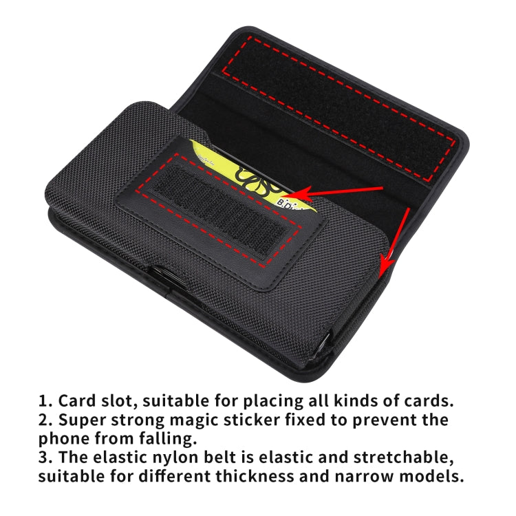 Custodia per cellulare con slot per schede in tessuto Oxford a doppia griglia, For 6.7-6.9 inch Smartphones