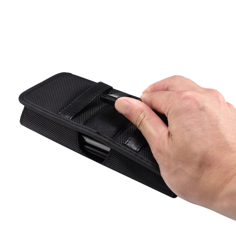 Custodia per cellulare con slot per schede in tessuto Oxford a doppia griglia, For 6.7-6.9 inch Smartphones