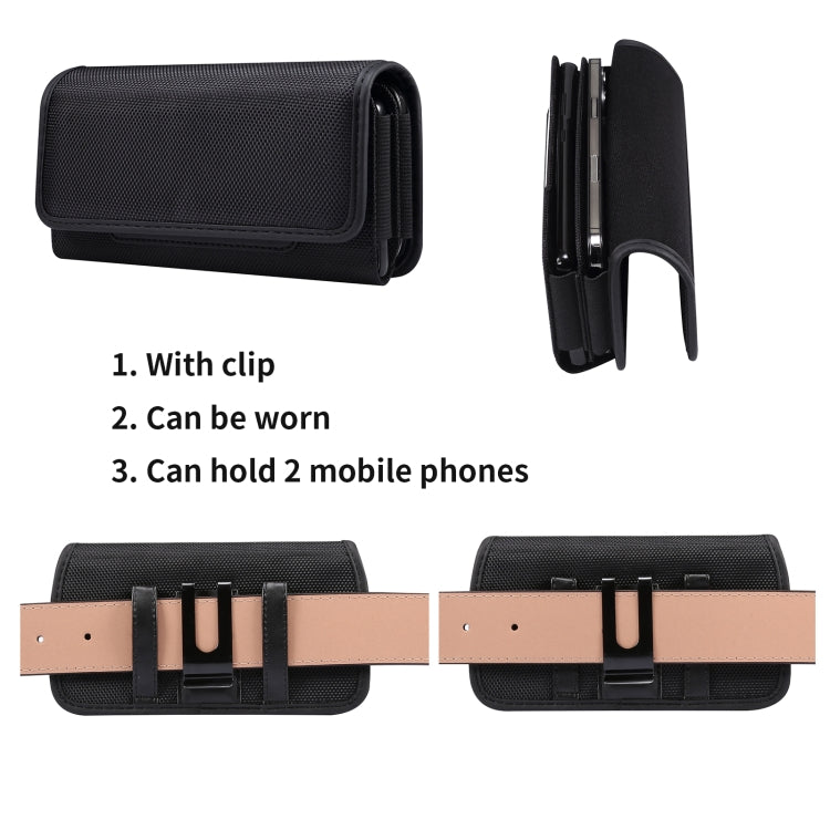 Custodia per cellulare con slot per schede in tessuto Oxford a doppia griglia, For 6.7-6.9 inch Smartphones