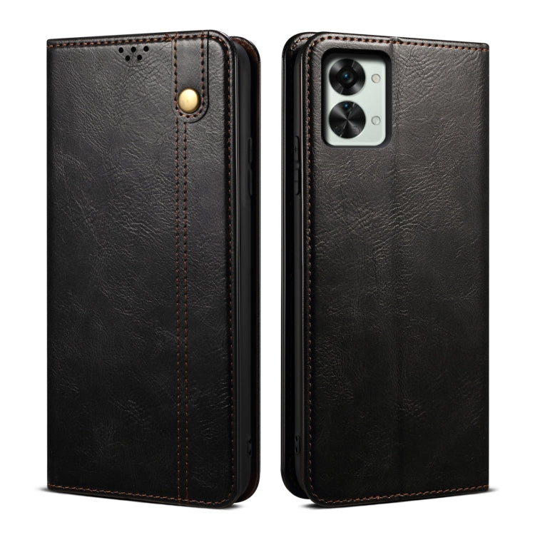 Custodia per telefono in pelle con trama di cavallo pazzo in cera d'olio, For OnePlus Nord 2T, For vivo S15e / T1 5G Snapdragon 778G, For Xiaomi 12 Lite