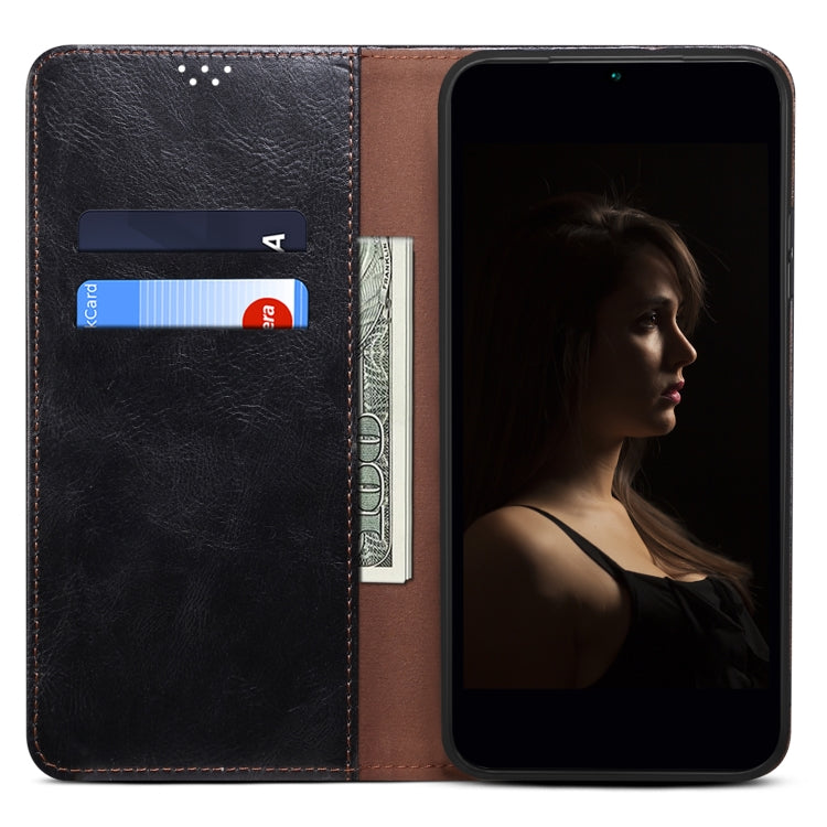 Custodia per telefono in pelle con trama di cavallo pazzo in cera d'olio, For OnePlus Nord 2T, For vivo S15e / T1 5G Snapdragon 778G, For Xiaomi 12 Lite